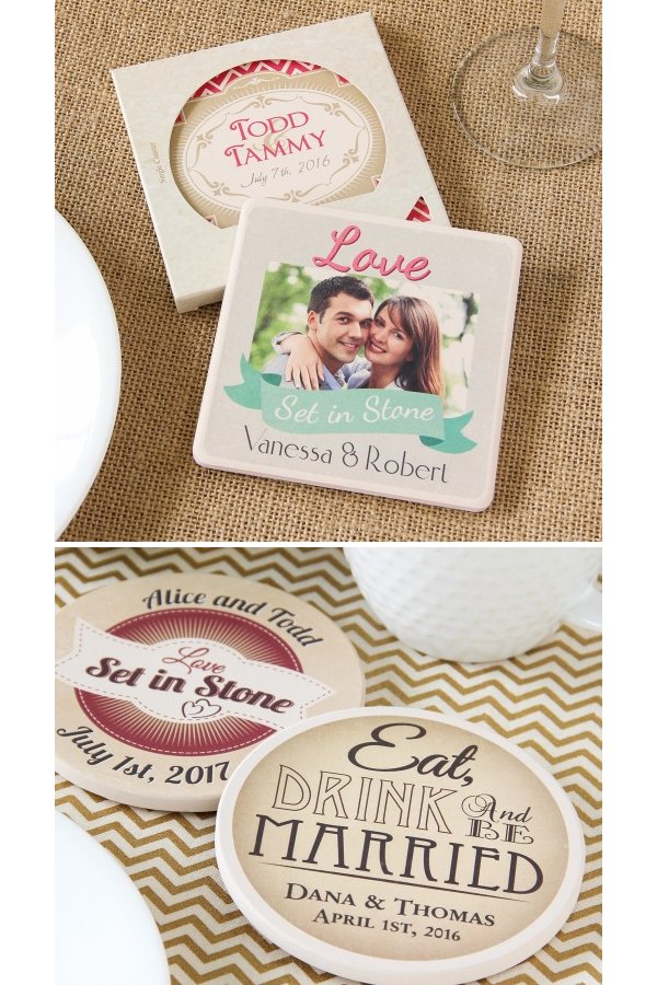 Personalized Stone Coaster Wedding Favours